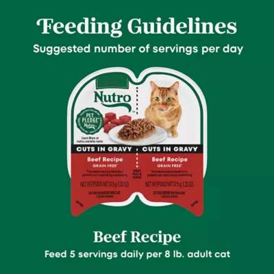 Product NUTRO Adult Wet Cat Food Cuts in Gravy Trays  -  Beef