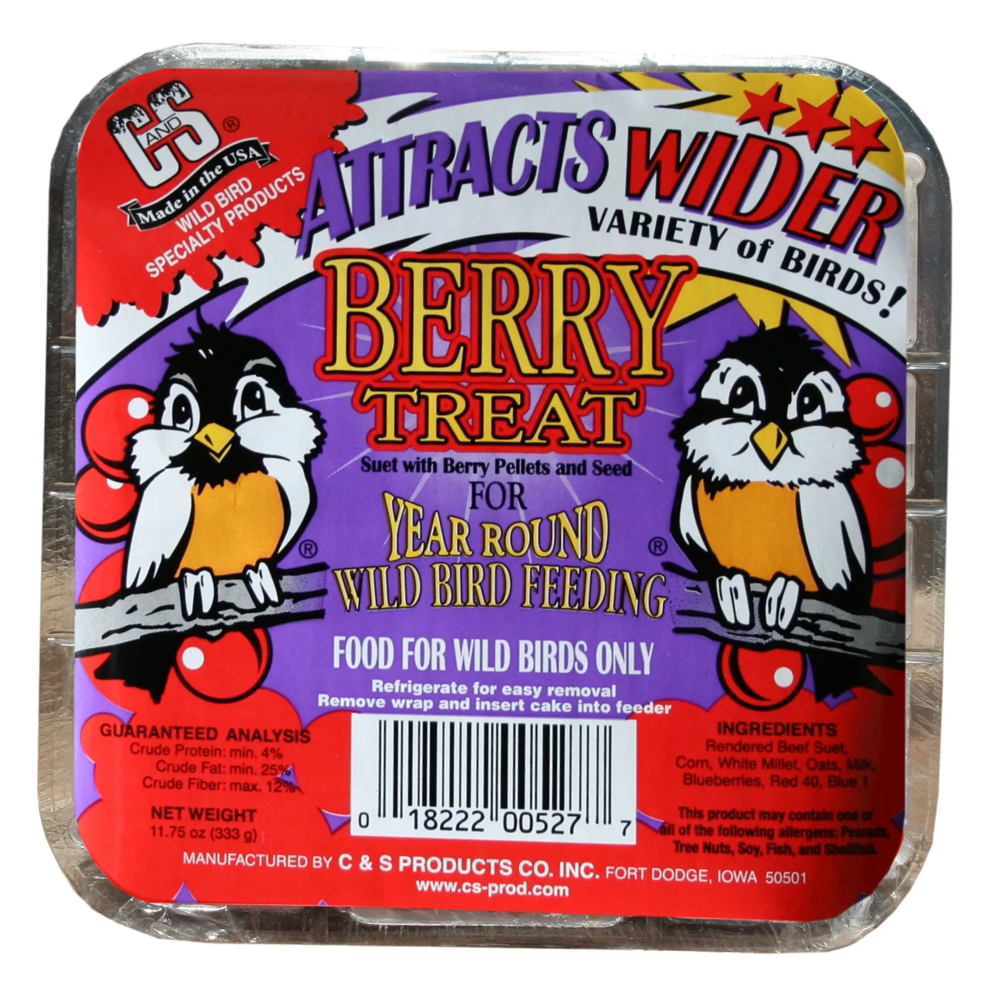 C&S Berry Suet Treat Wild Bird Food