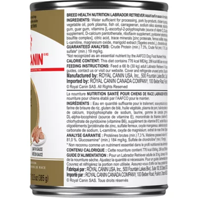 Product Royal Canin Breed Health Nutrition Labrador Retriever Canned Dog Food - Chicken & Pork