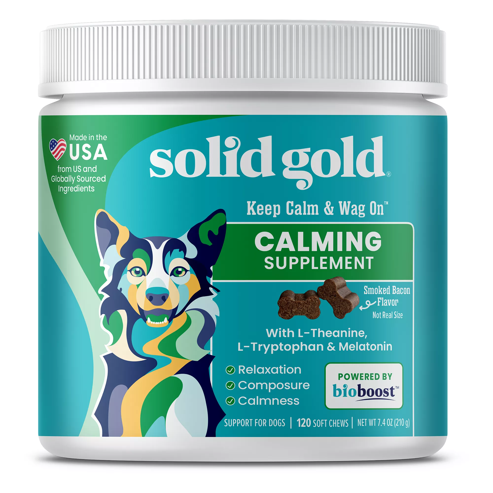 Solid Gold Keep Calm & Wag On - 120 Count