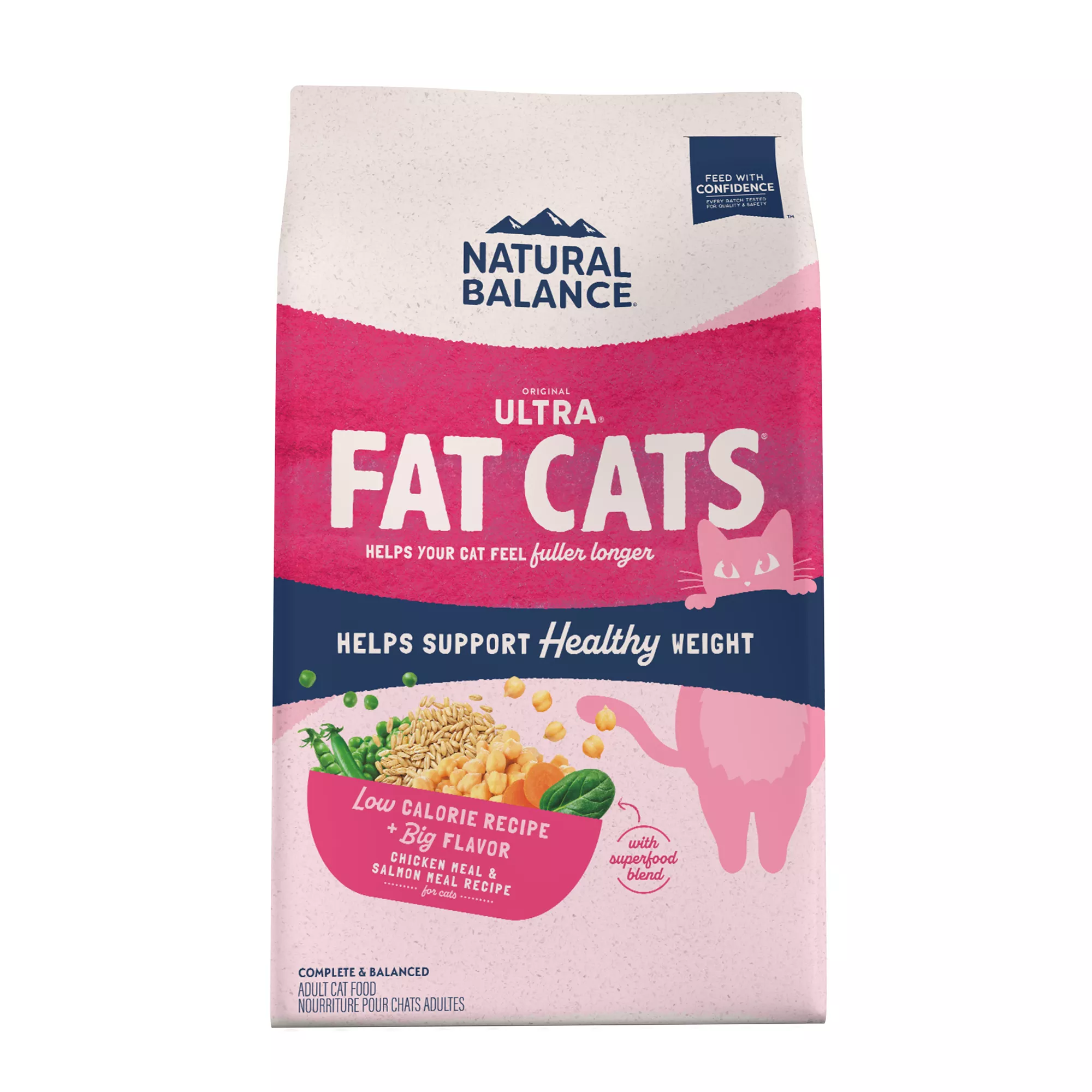 Natural Balance Fat Cats Adult Cat Food - Weight Control, Chicken Meal, Salmon Meal & Garbanzo Beans