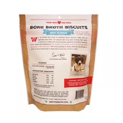 Product Brutus Bone Broth All Life Stage Crunchy Biscuit Dog Treats - 8 Oz., Beef