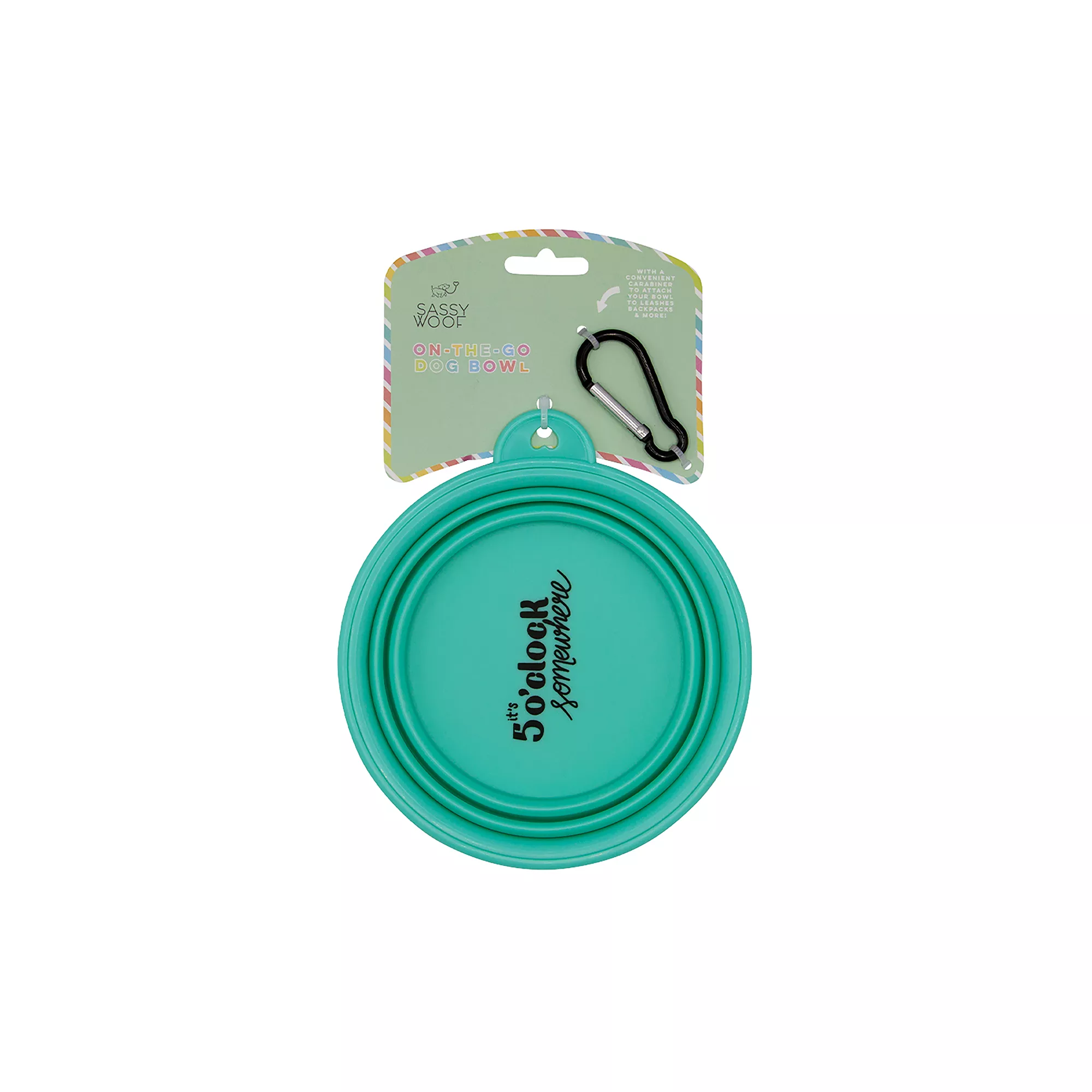 Sassy Woof It's 5 O'Clock Somewhere Dog Collapsible Bowl