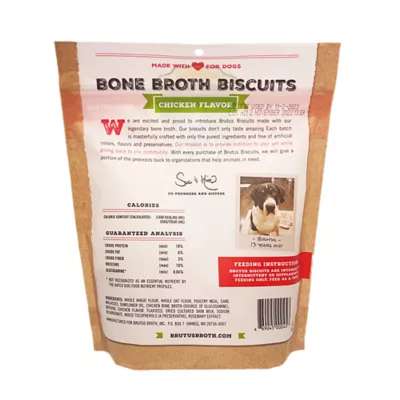 Product Brutus Bone Broth All Life Stage Crunchy Biscuit Dog Treats - 8 Oz., Chicken