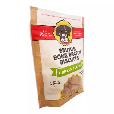 Product Brutus Bone Broth All Life Stage Crunchy Biscuit Dog Treats - 8 Oz., Chicken