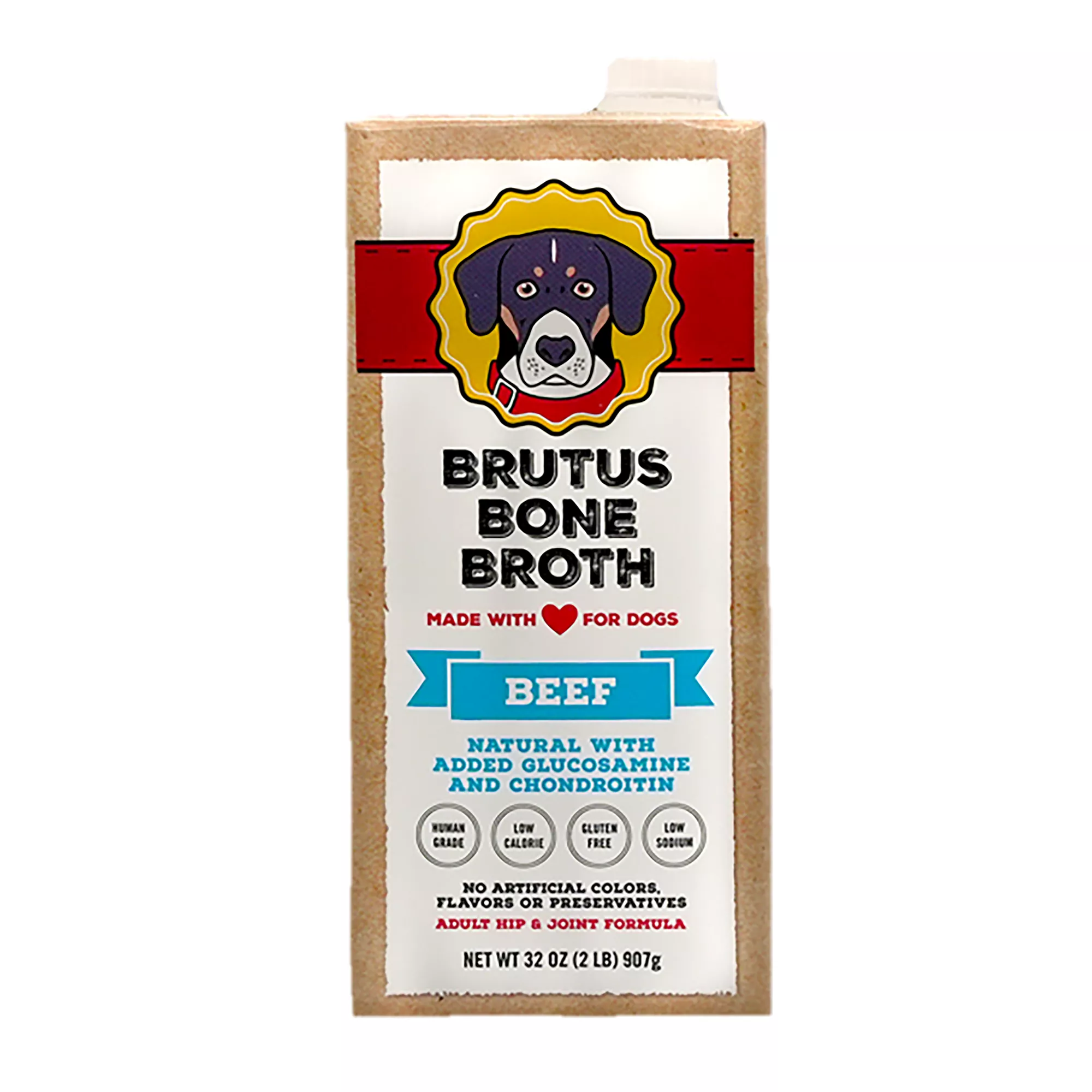 Brutus Bone Broth All Life Stage Dog Food Topper - 32 Oz., Beef