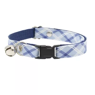 Product Made By Cleo® Skye Blue Plaid Breakaway Cat Collar