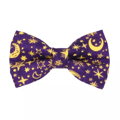 Made By Cleo Moonlight Purple Moon Stars Cat Bow Tie