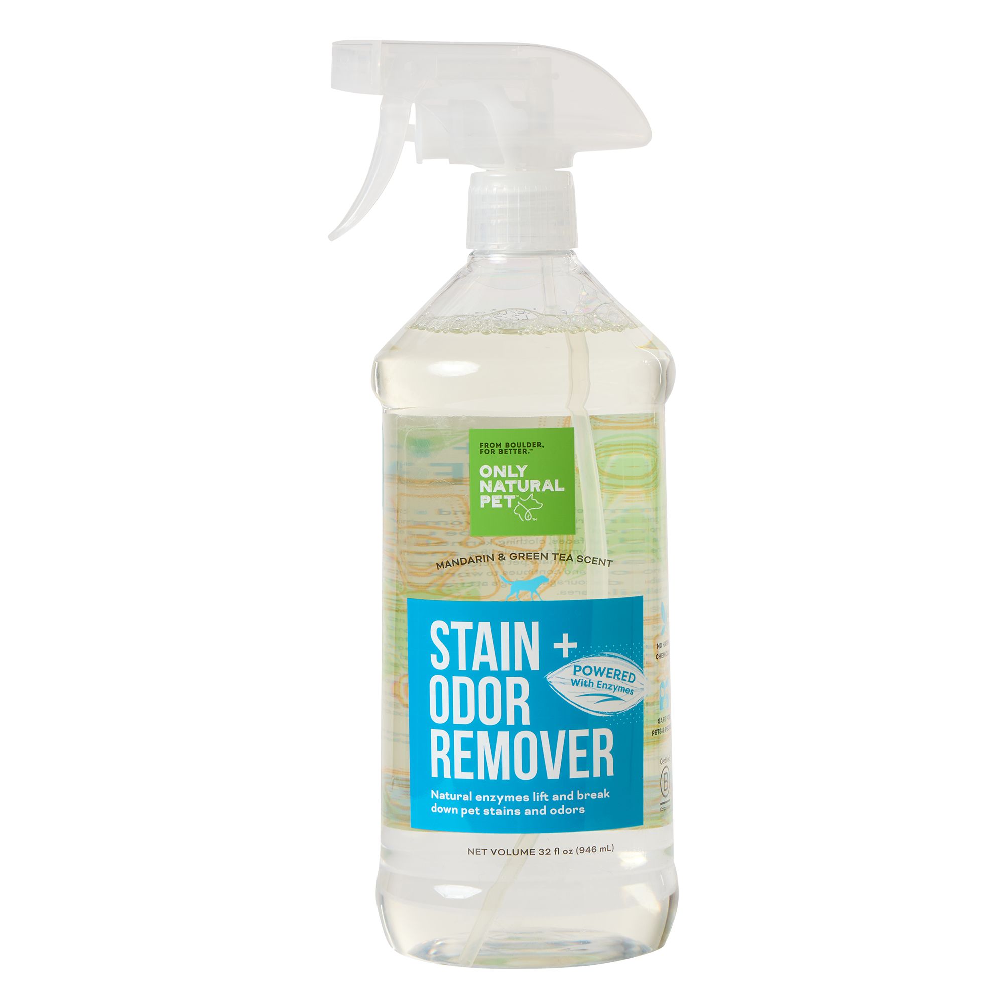 Only Natural Pet Cat Stain Odor Remover Mandarin Green Tea Scent