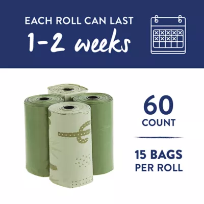 Top Paw® Dog Poop Bags - Extra Thick, Eucalyptus Scent, Green - Cactus & Solids - 60-240 Count - Image 3