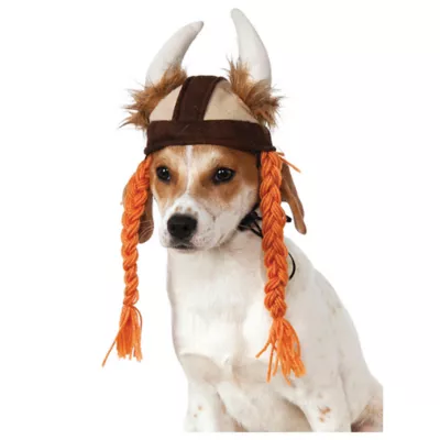 Product Rubie's Pet Shop Halloween Viking Hat With Braids Dog Costume