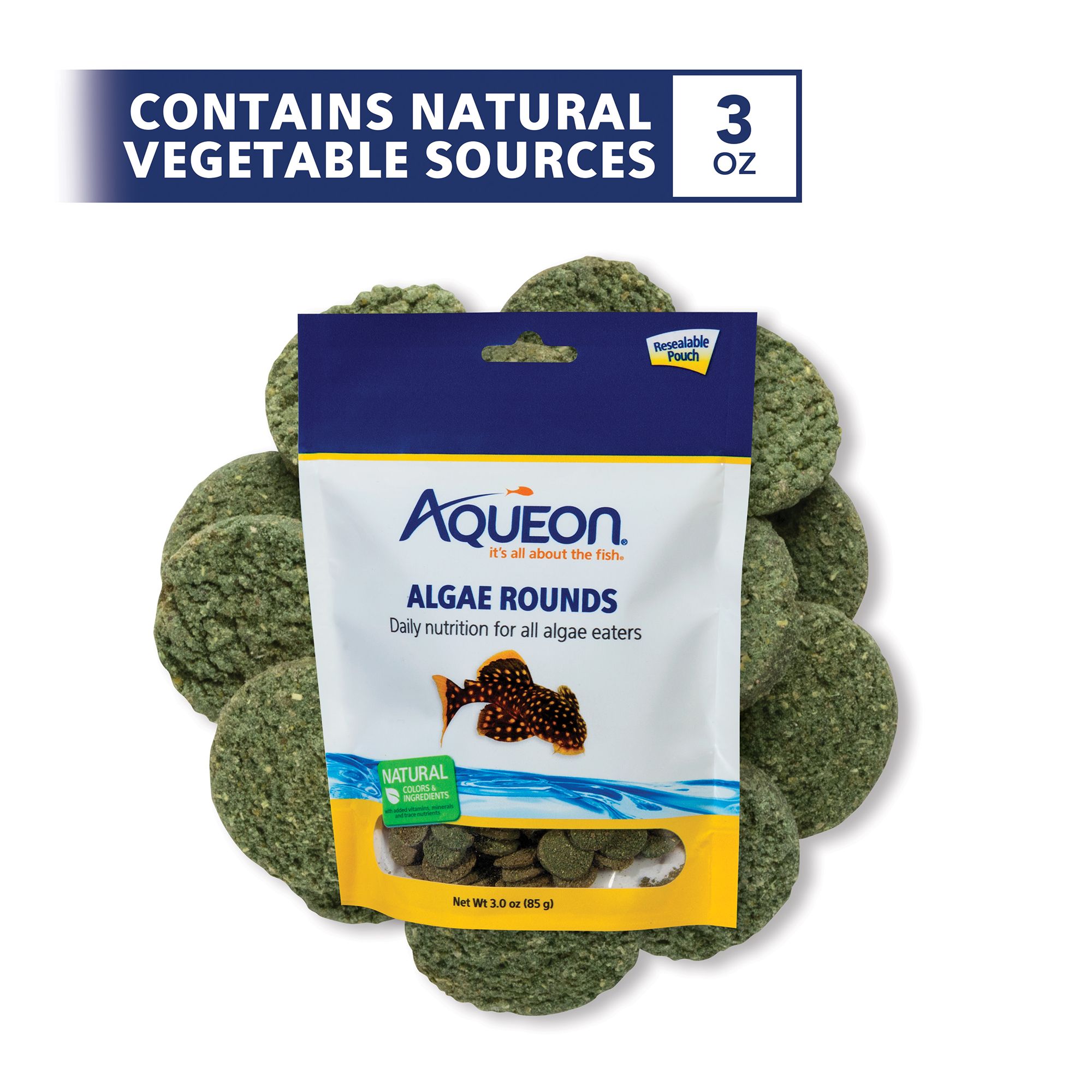Aqueon® Algae Rounds for Bottom Feeders Sinking Food - thumbnail 2