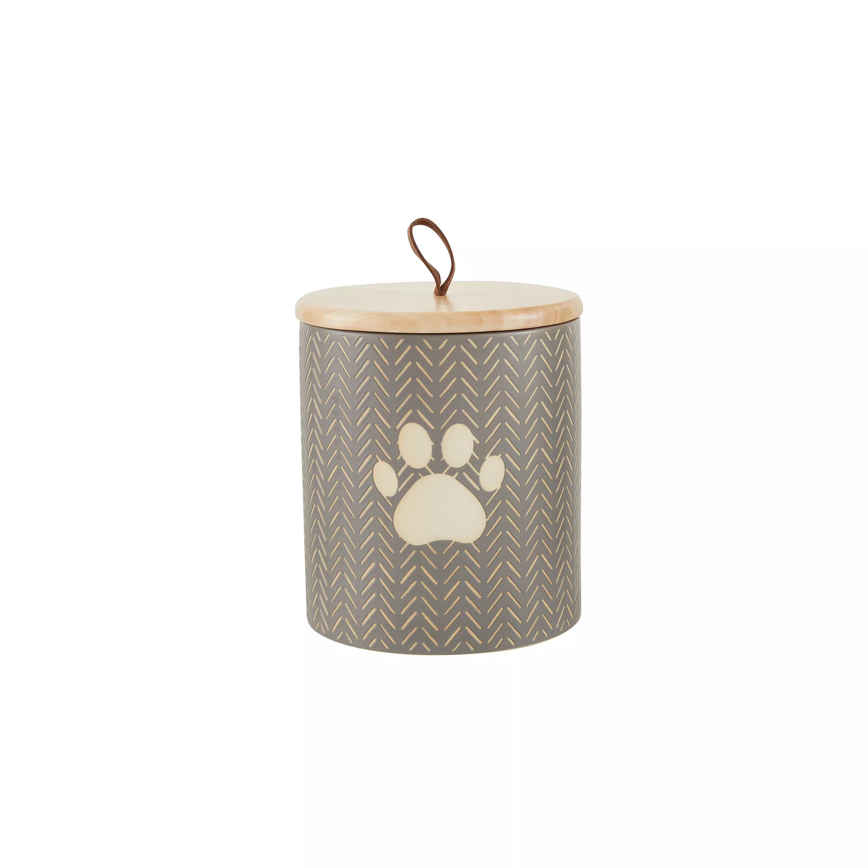 Top Paw® Grey Etched Ceramic Treat Jar