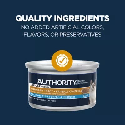 Product Authority Urinary Tract Heath & Hairball Control Adult Cat Food - Pate, 3 OZ
