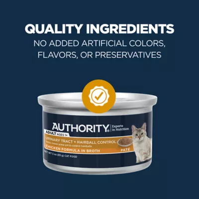 Product Authority Urinary Tract Heath & Hairball Control Adult Cat Food - Pate, 3 OZ