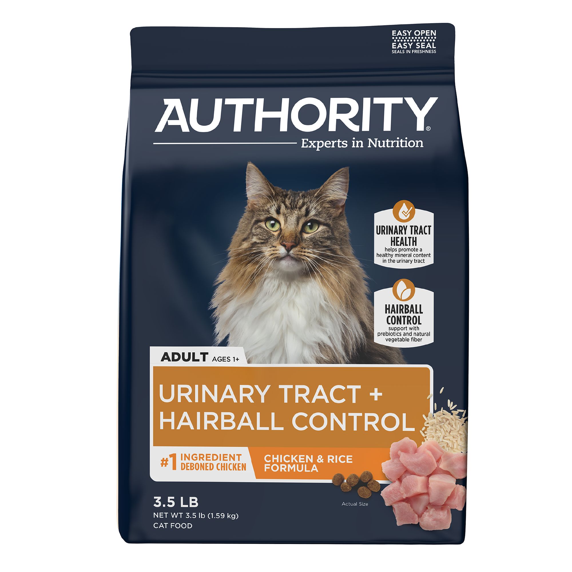 Authority Urinary Tract Health Hairball Control Adult Cat Food Chicken