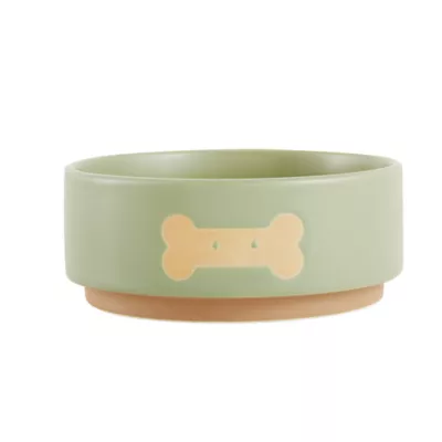 Product Top Paw® Olive Bone Ceramic Dog Bowl