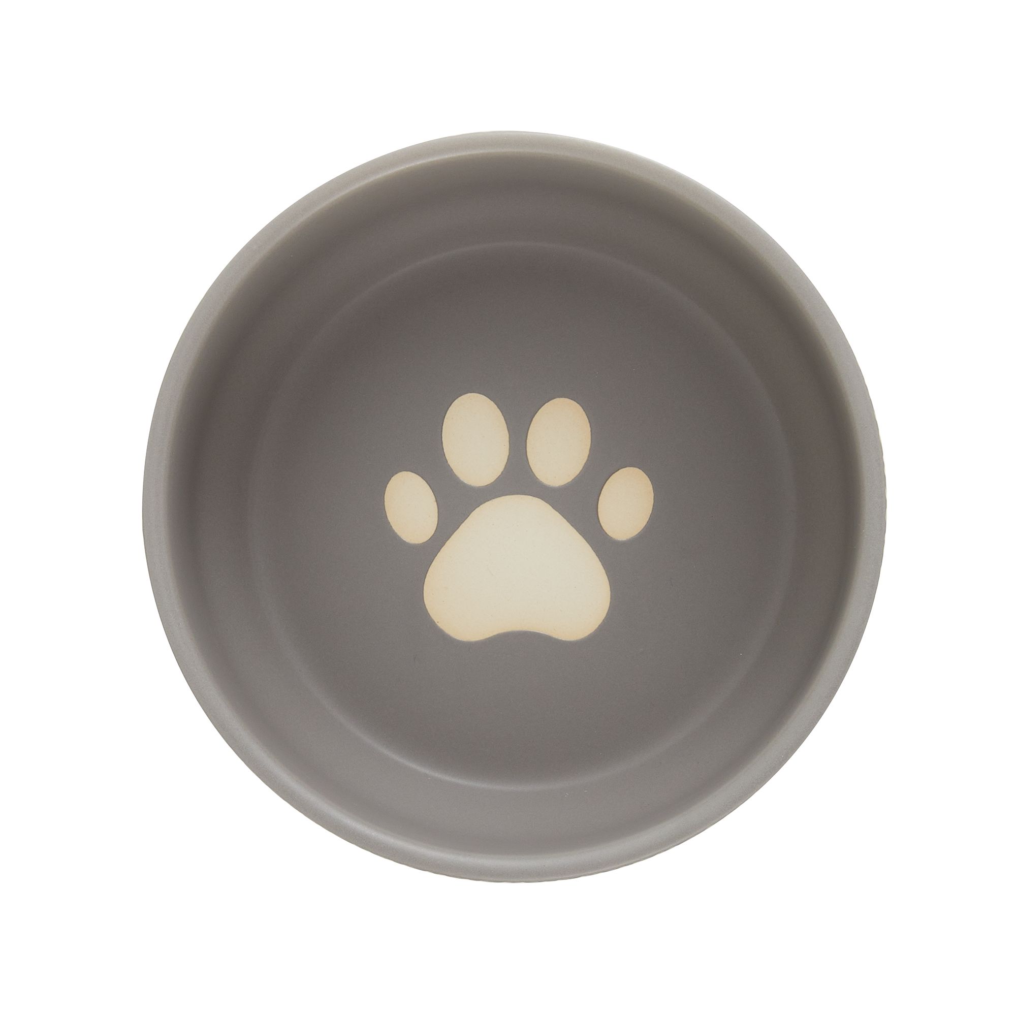 小物 NEIGHBORHOOD CI DOG BOWL GREY Top Paw® Grey Etched Ceramic Dog Bowl