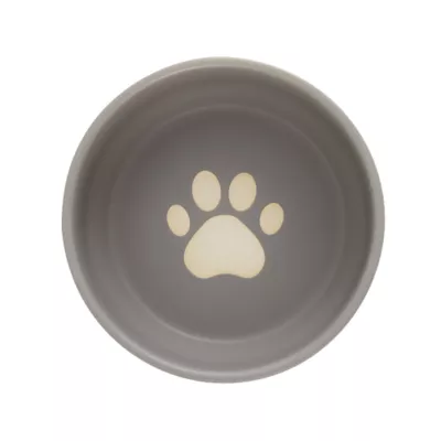 Product Top Paw® Grey Etched Ceramic Dog Bowl