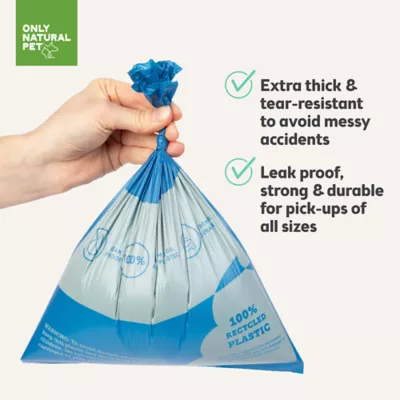 Only Natural Pet® Dog Poop Bags - Recycled, Extra Thick, Leak Proof, Blue - 60-240 Count - Image 4