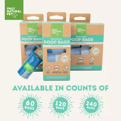 Only Natural Pet® Dog Poop Bags - Recycled, Extra Thick, Leak Proof, Blue - 60-240 Count - Image 7