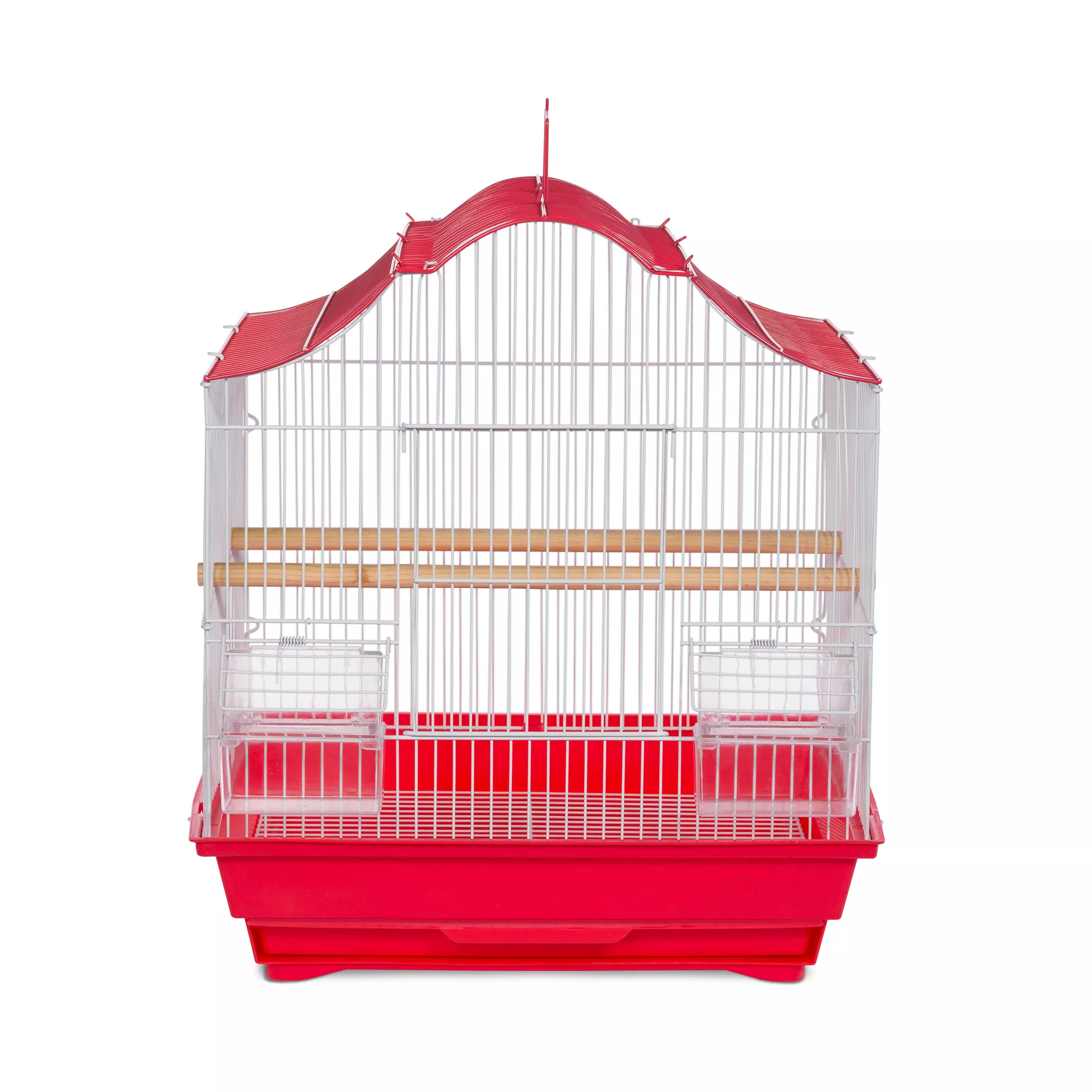 Prevue Pet Products Soho Crown Roof Cockatiel Cage Red & White