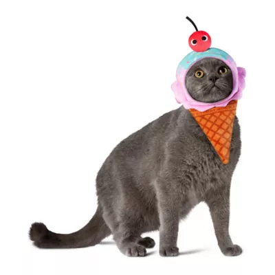 Product Rubie's Pet Shop Halloween Kidrobot Yummy World Ice Cream Waffle Cone Headpiece Pet Accessory