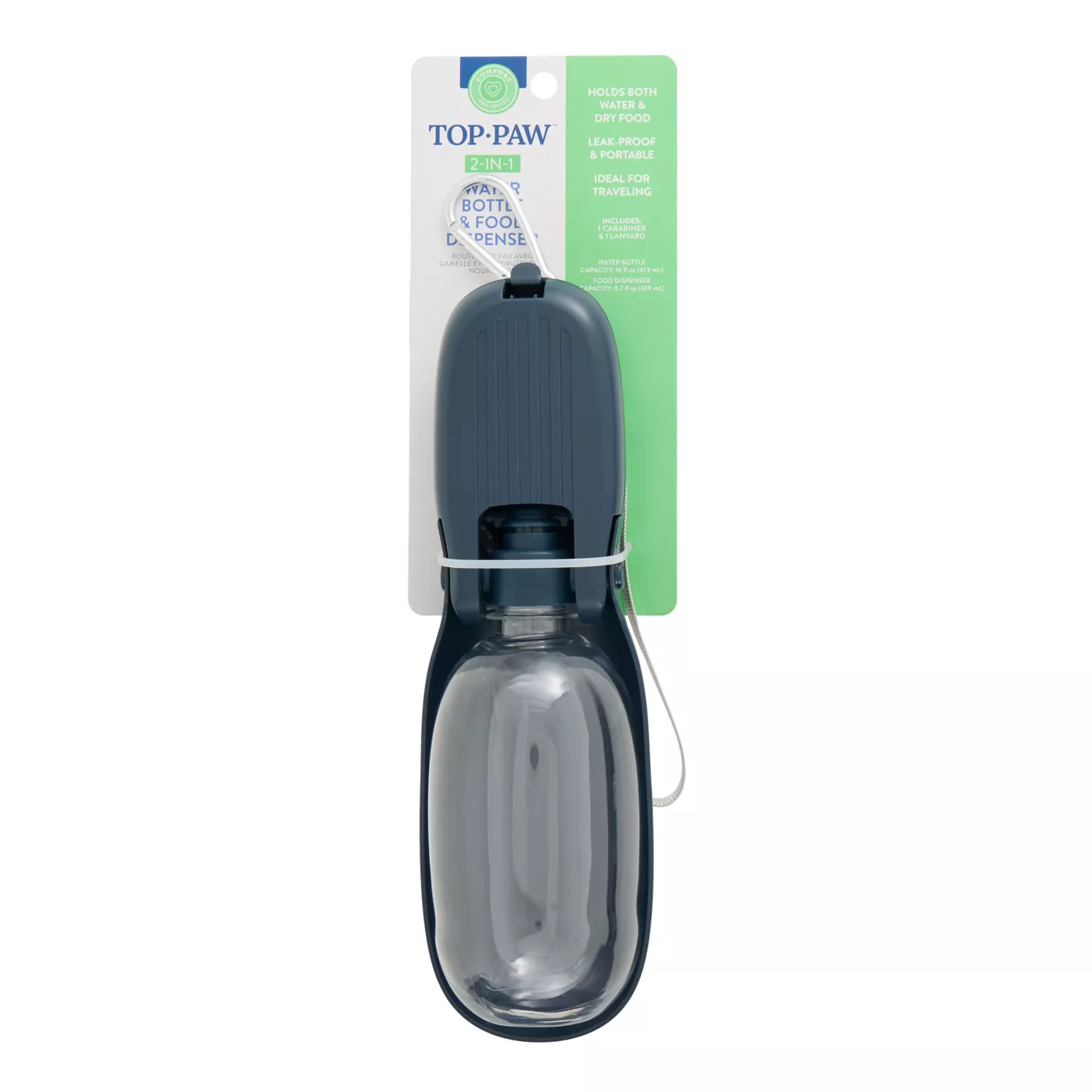 Top Paw 2 in 1 Water Bottle Food Dispenser