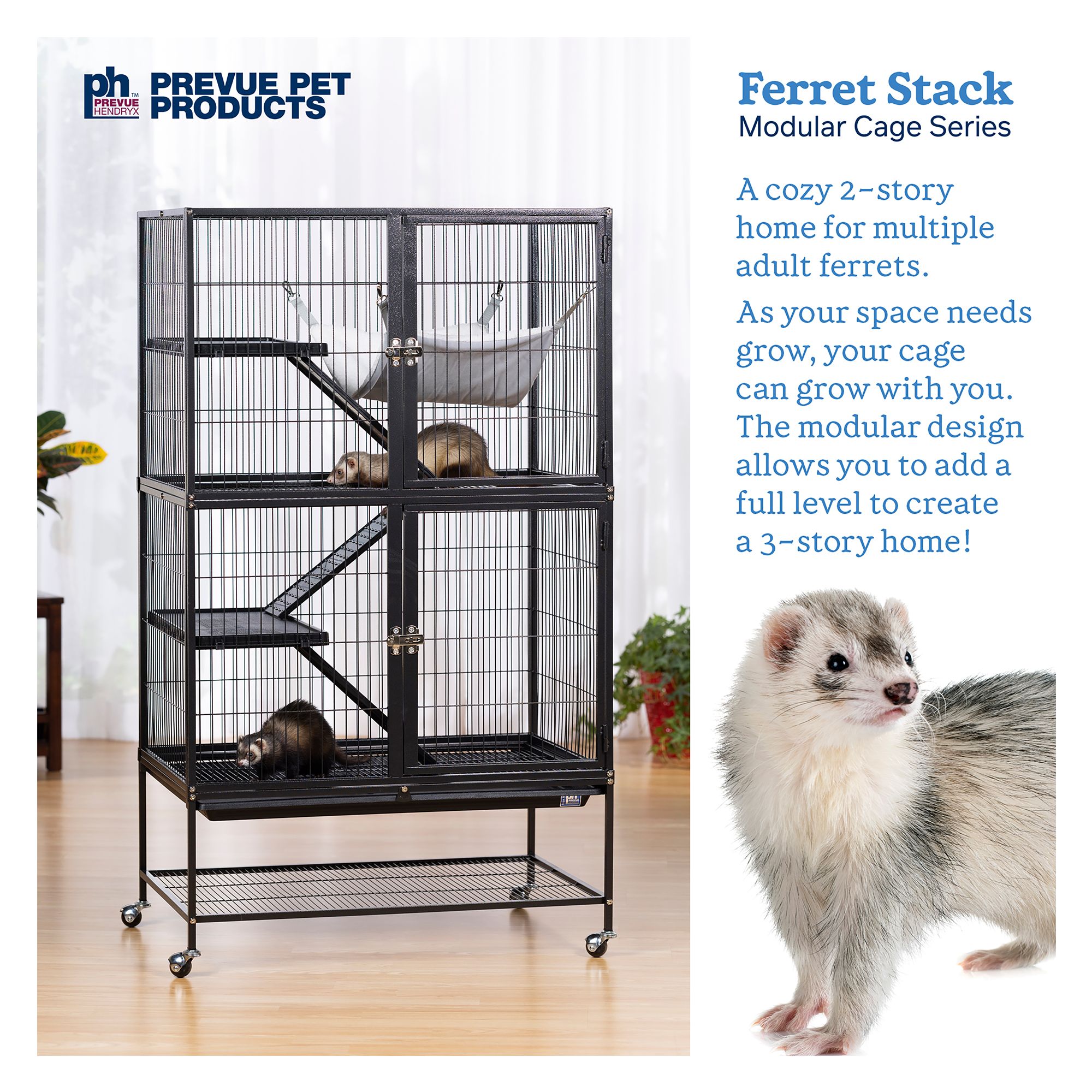 Prevue Pet Products Ferret Stack Home 2 Story - Multi-Level Cage - thumbnail 2