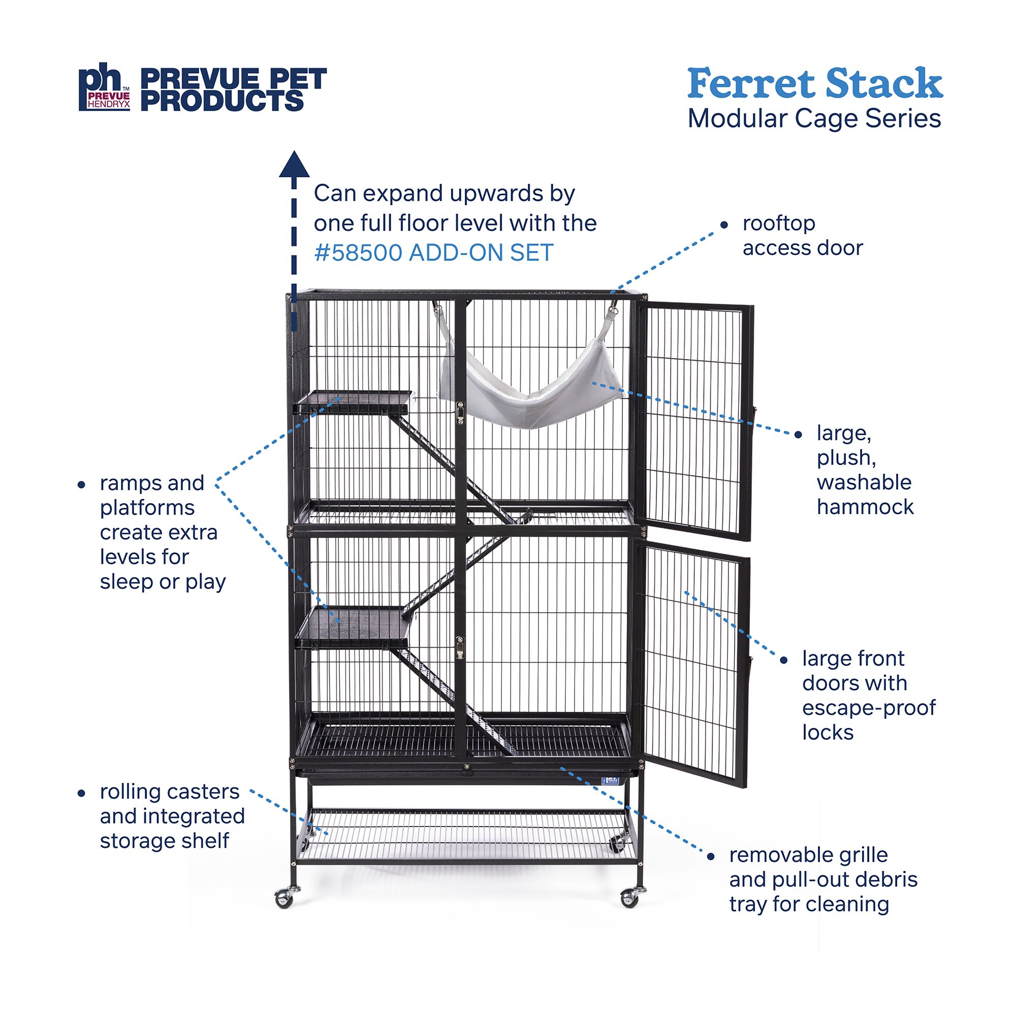 Prevue Pet Products Ferret Stack Home 2 Story - Multi-Level Cage - thumbnail 3
