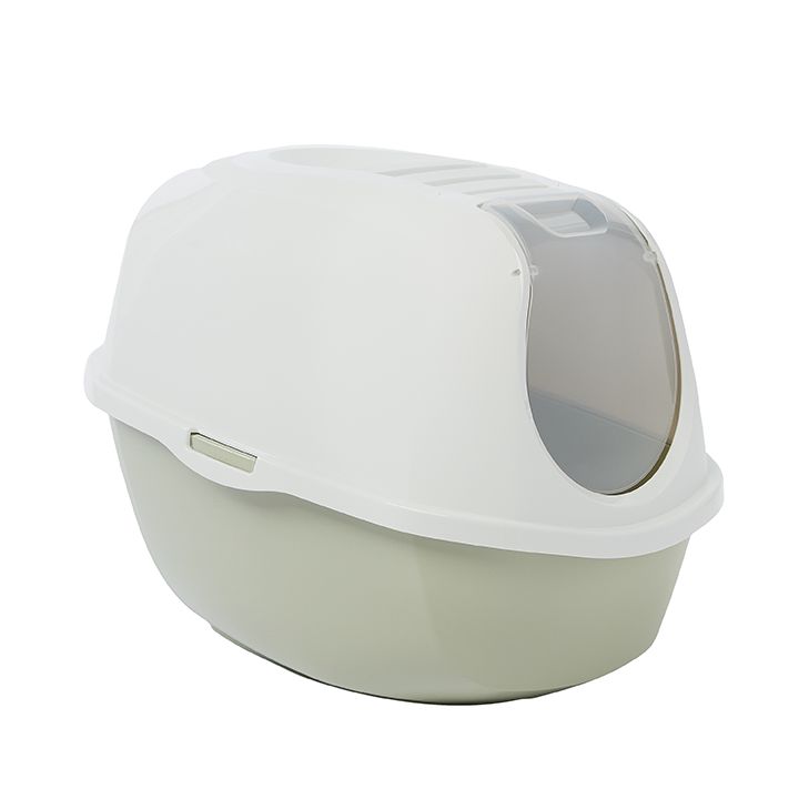 ExquisiCat Smart Cat Hooded Litter Pan with Door Large White