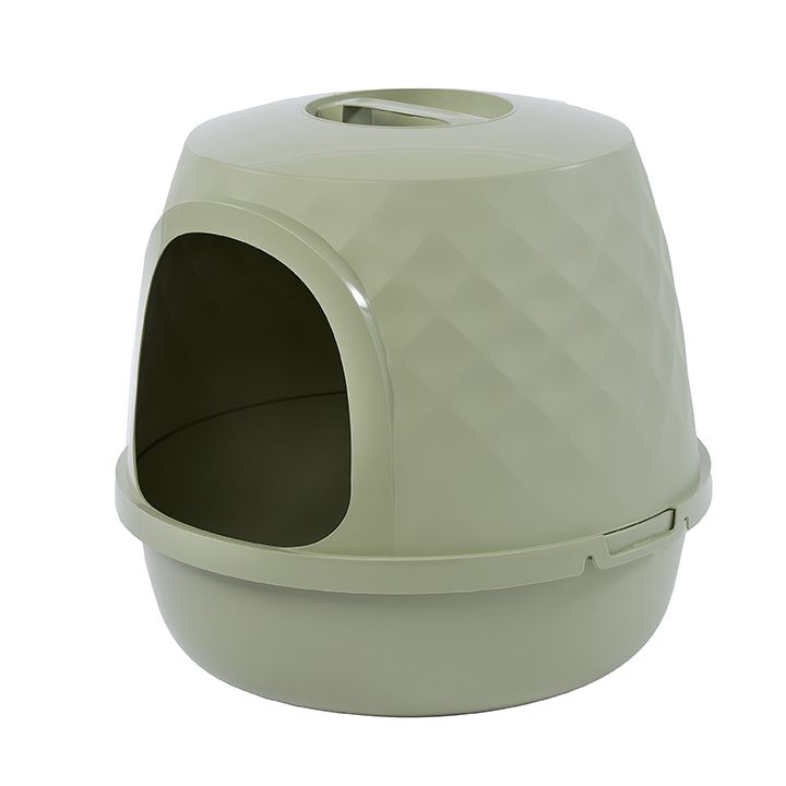 ExquisiCat Diamond Dome Wide Entry Hooded Litter Pan with Door | cat ...