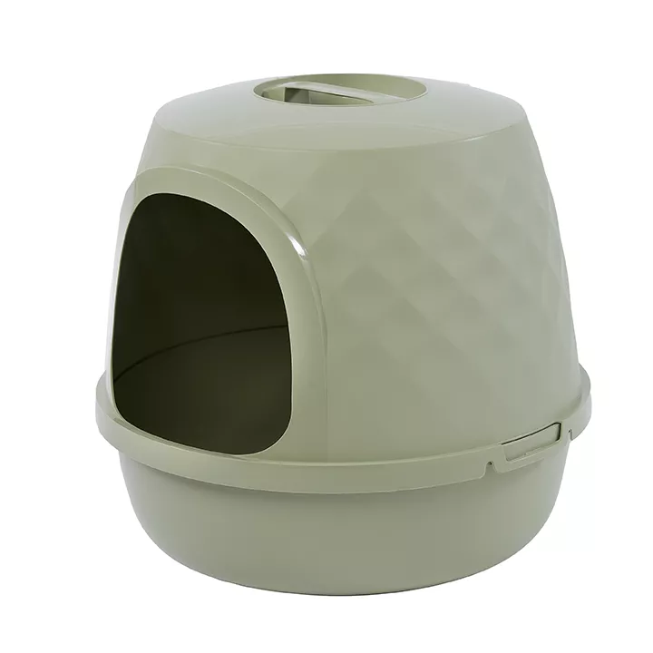 ExquisiCat Diamond Dome Wide Entry Hooded Litter Box with Door