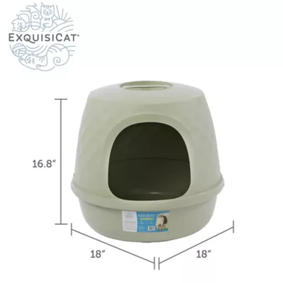 Product ExquisiCat Diamond Dome Wide Entry Hooded Litter Box with Door