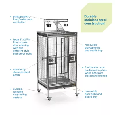Product Prevue Pet Products Medium Stainless Steel Playtop Bird Cage