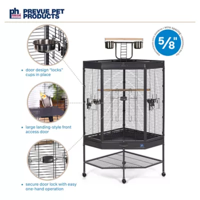 Product Prevue Pet Products Corner Bird Cage with Playtop