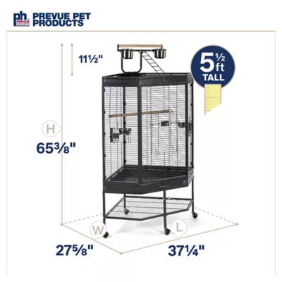 Product Prevue Pet Products Corner Bird Cage with Playtop