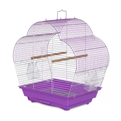 Product Prevue Pet Products Palm Beach Scallop Roof Budgie Cage Purple & White