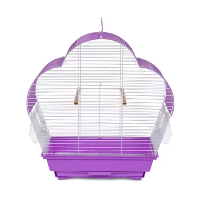 Product Prevue Pet Products Palm Beach Scallop Roof Budgie Cage Purple & White