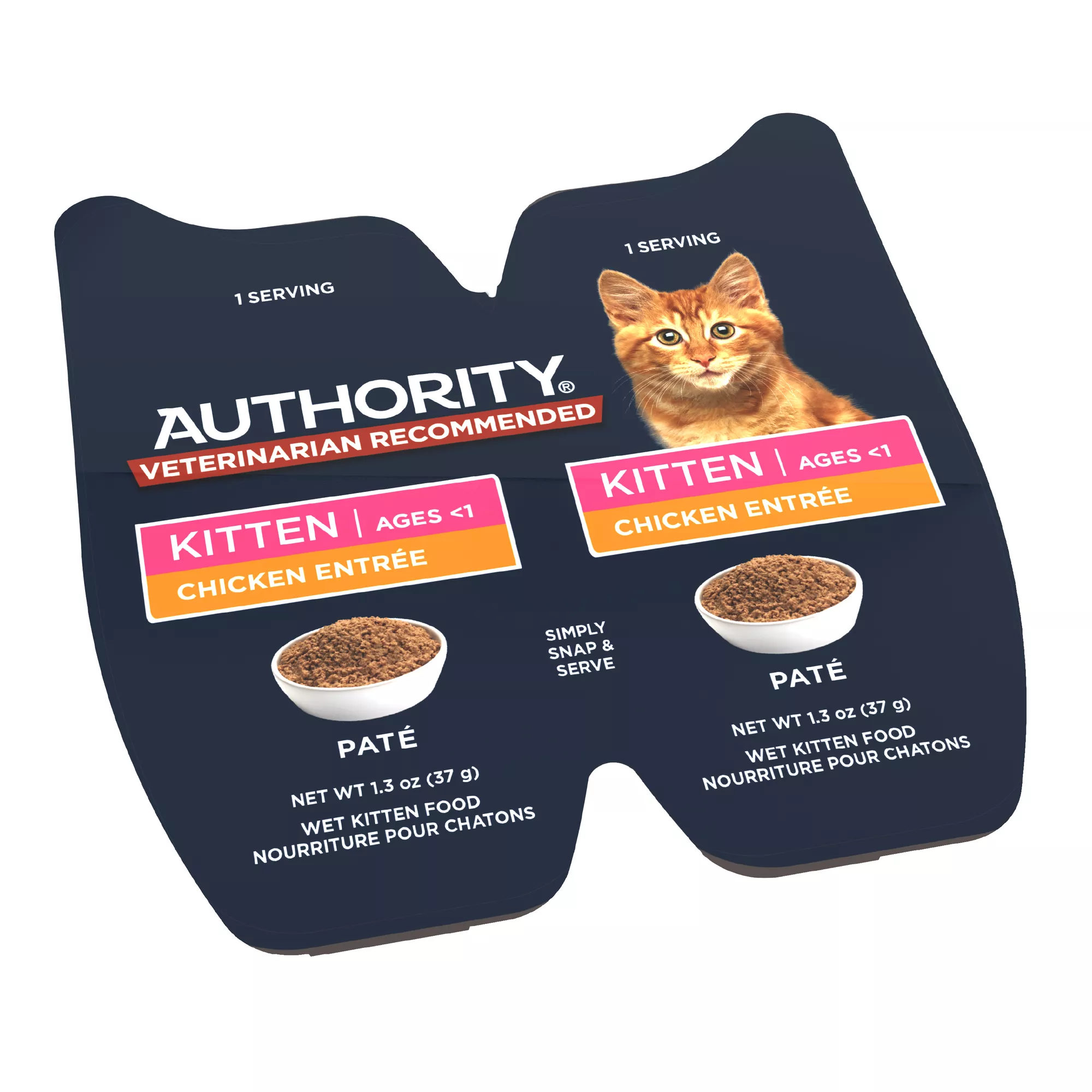 Authority Kitten Wet Food - Split Cup, Pate, 2.65 oz