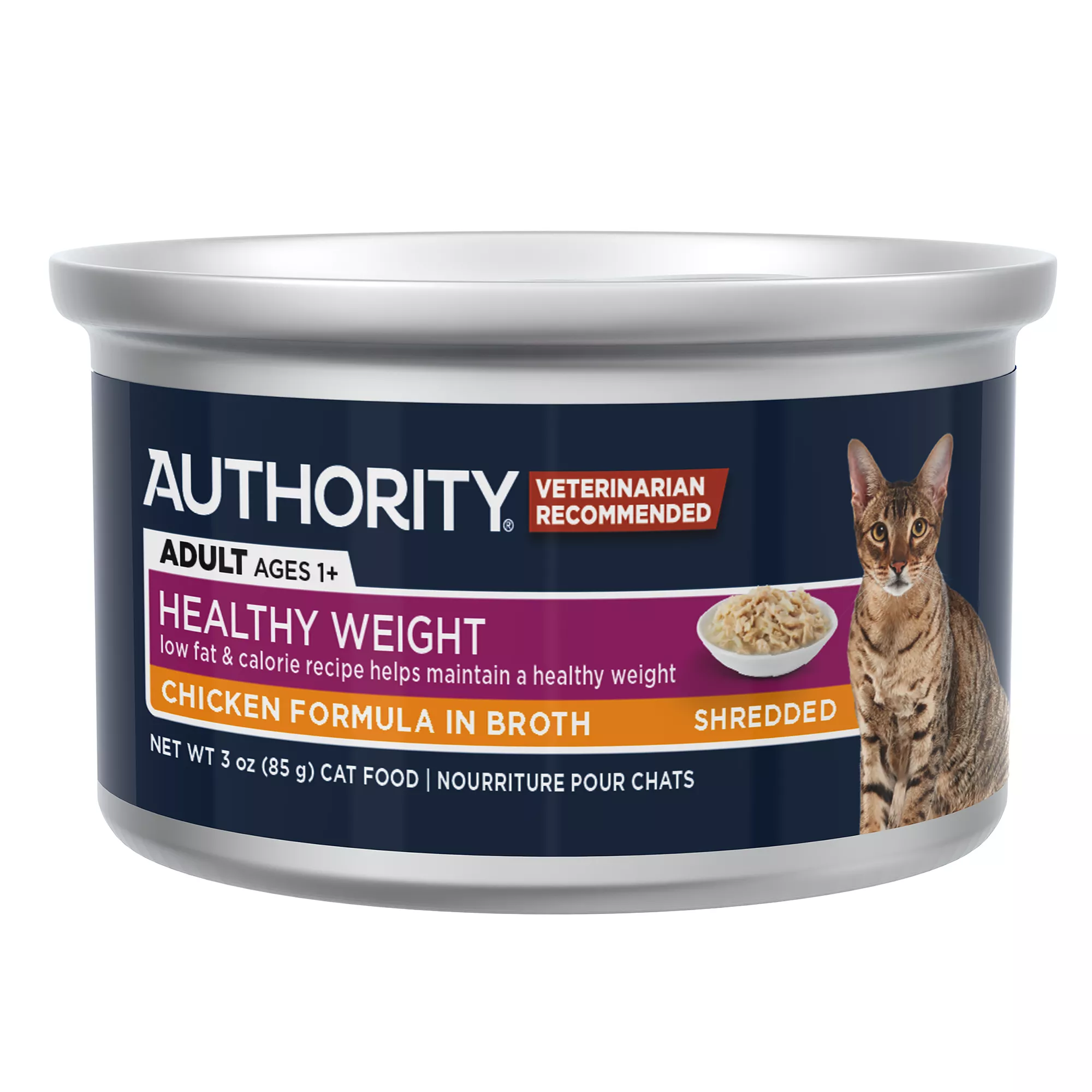 Authority Healthy Weight Adult Cat Wet Food - Shredded, 3 Oz