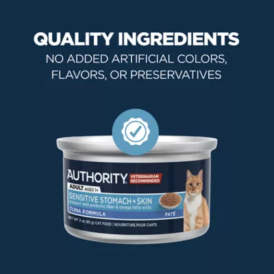 Product Authority Sensitive Stomach + Skin Adult Cat Wet Food - Pate, 3 oz