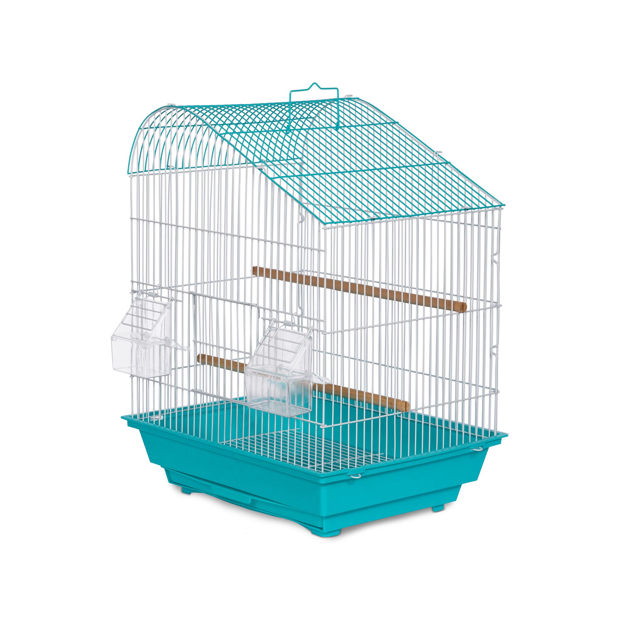 Prevue Pet Products Palm Beach Teardrop Roof Budgie Cage Aqua White