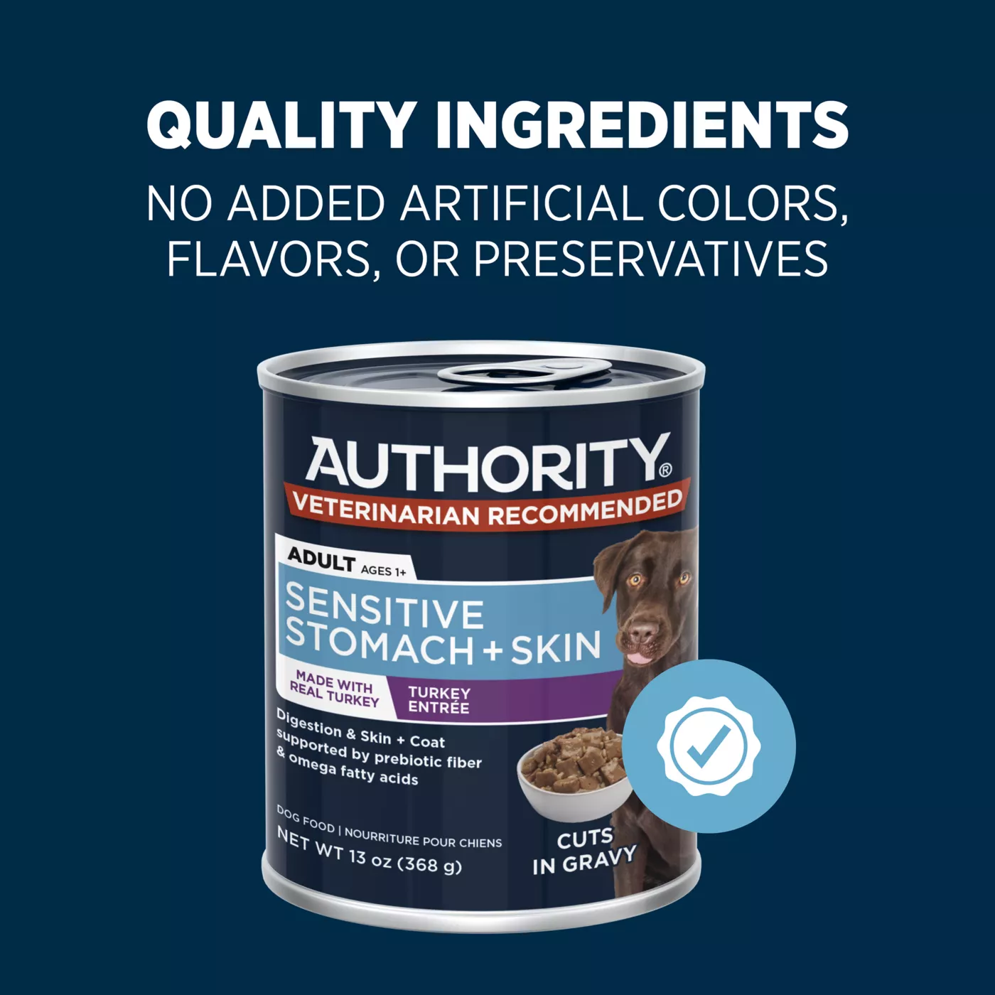 Authority Sensitive Stomach Skin Turkey Entree Adult Wet Dog Food 13 oz