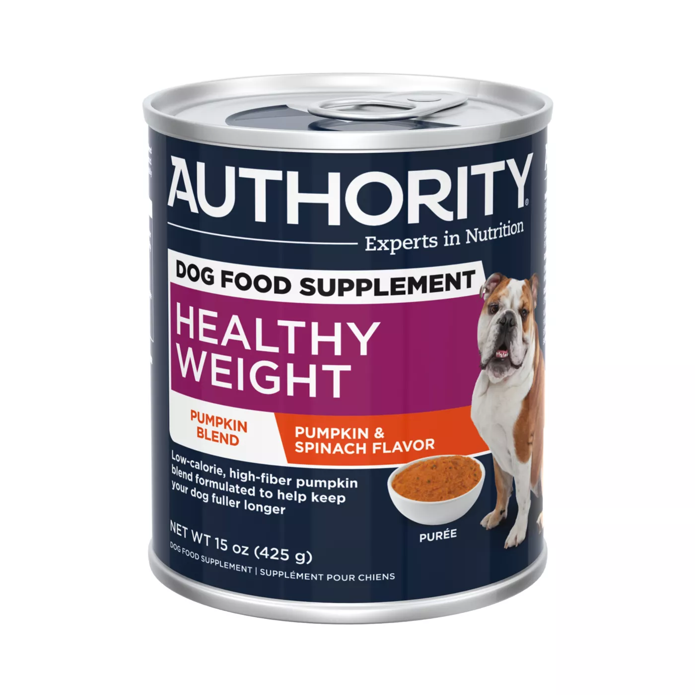 Authority Healthy Weight All Life Stages Dog Food Supplement Topper Pumpkin Oatmeal Spinach