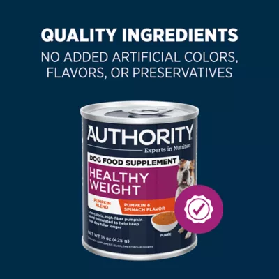 Product Authority Healthy Weight All Life Stages Dog Food Supplement Topper - Pumpkin, Oatmeal & Spinach