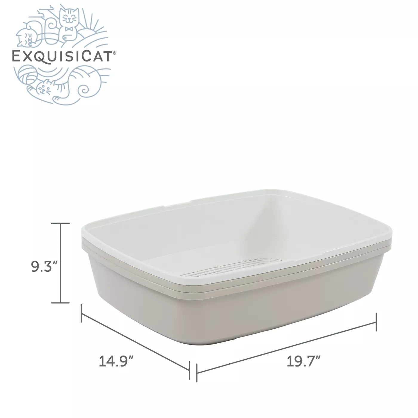 ExquisiCat White Tan Sifting Litter Box