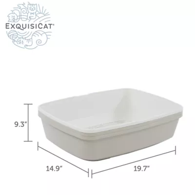 Product ExquisiCat White & Tan Sifting Litter Box