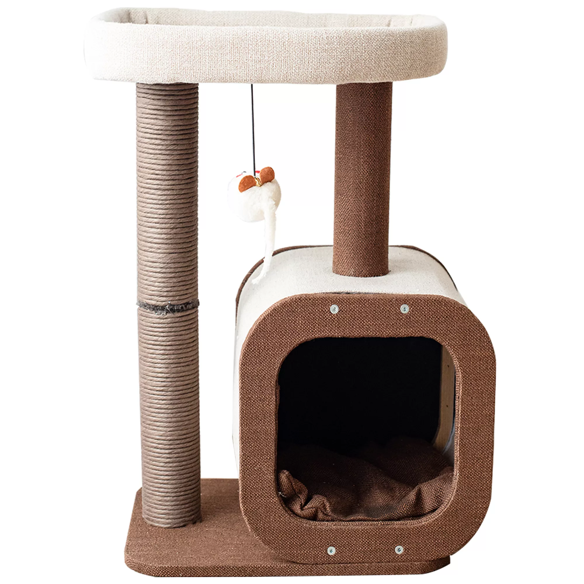 Catry 24-in Isla Modern Cat Condo and Perch, Brown