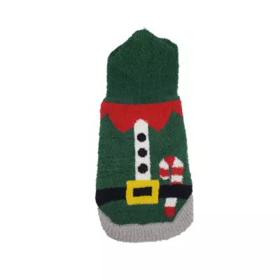 Hip Doggie Holiday Elf Chenille Dog Hoodie - Image 1